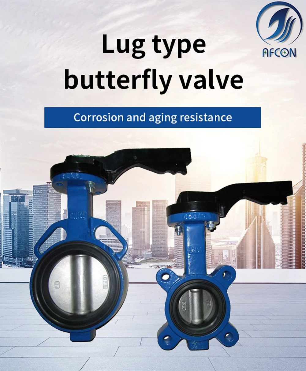 API CE Factory Wafer Lug Type Center Soft Seat Lined Butterfly Valve