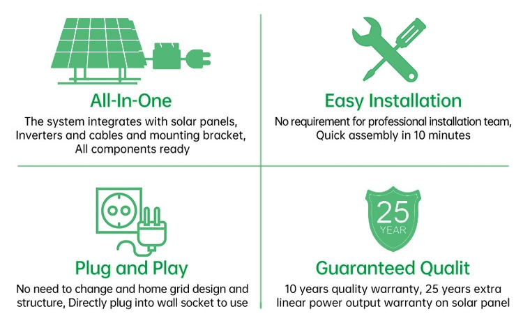 Balkonkraftwerk European Warehouse Balcony Solar Panel Balcony Solar Power Plant 600W Solar Balcony System