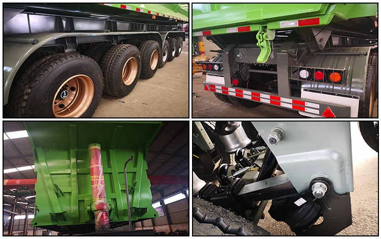 Rear Tipping 3/4 Axles 30- 50t Hydraulic Dump Trailer