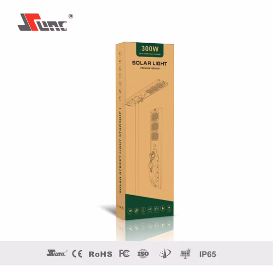 Lampione stradale da esterno da giardino a LED con pannello solare integrato all-in-one da 30W 40W 60W 90W